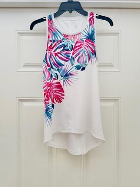 Tail Floral Tropical Print Athletic Tennis Tank Top Size M